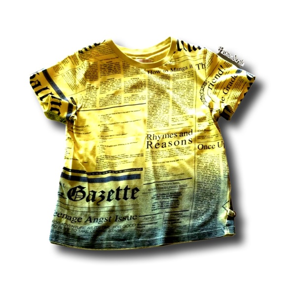 John Galliano Yellow News Print Vintage Cropped Top - Picture 16 of 16